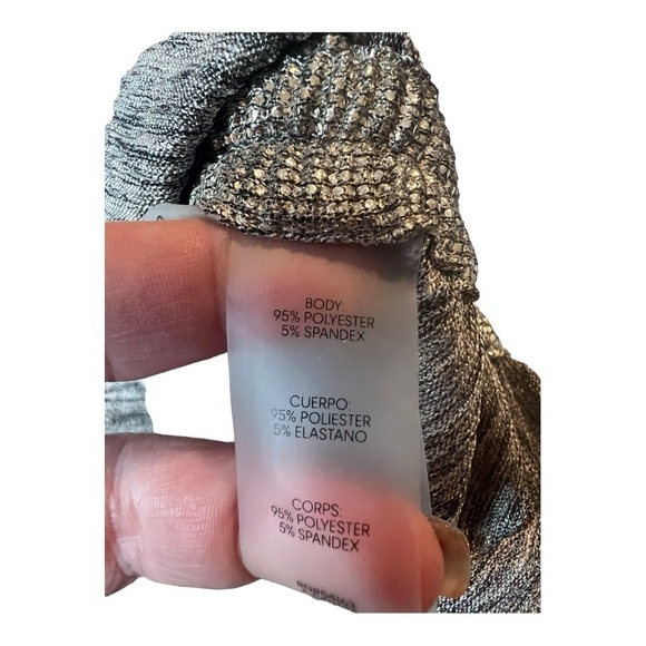 Calvin Klein Metallic Ruched Drawstring Top 3X Gold Shimmer Long Sleeve Stretchy - Picture 13 of 15